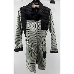 Custo Barcelona Coat Dress S Avant Garde Geometric Green Y2K Runway